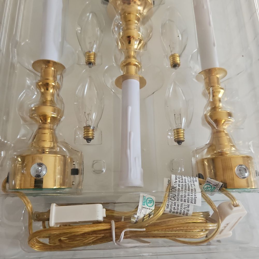 Set Of 6 Bethlehem Lighting 4 In 1 Brass Electric Window Candles - Picture 4 of 7